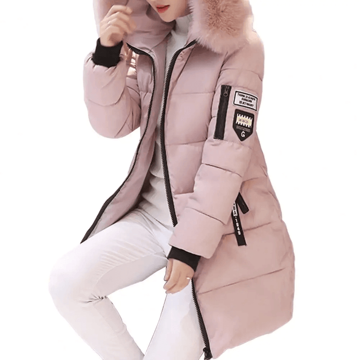 Women’s Cotton Winter Coat with Hood – Mid-Length & Warm | Amarae