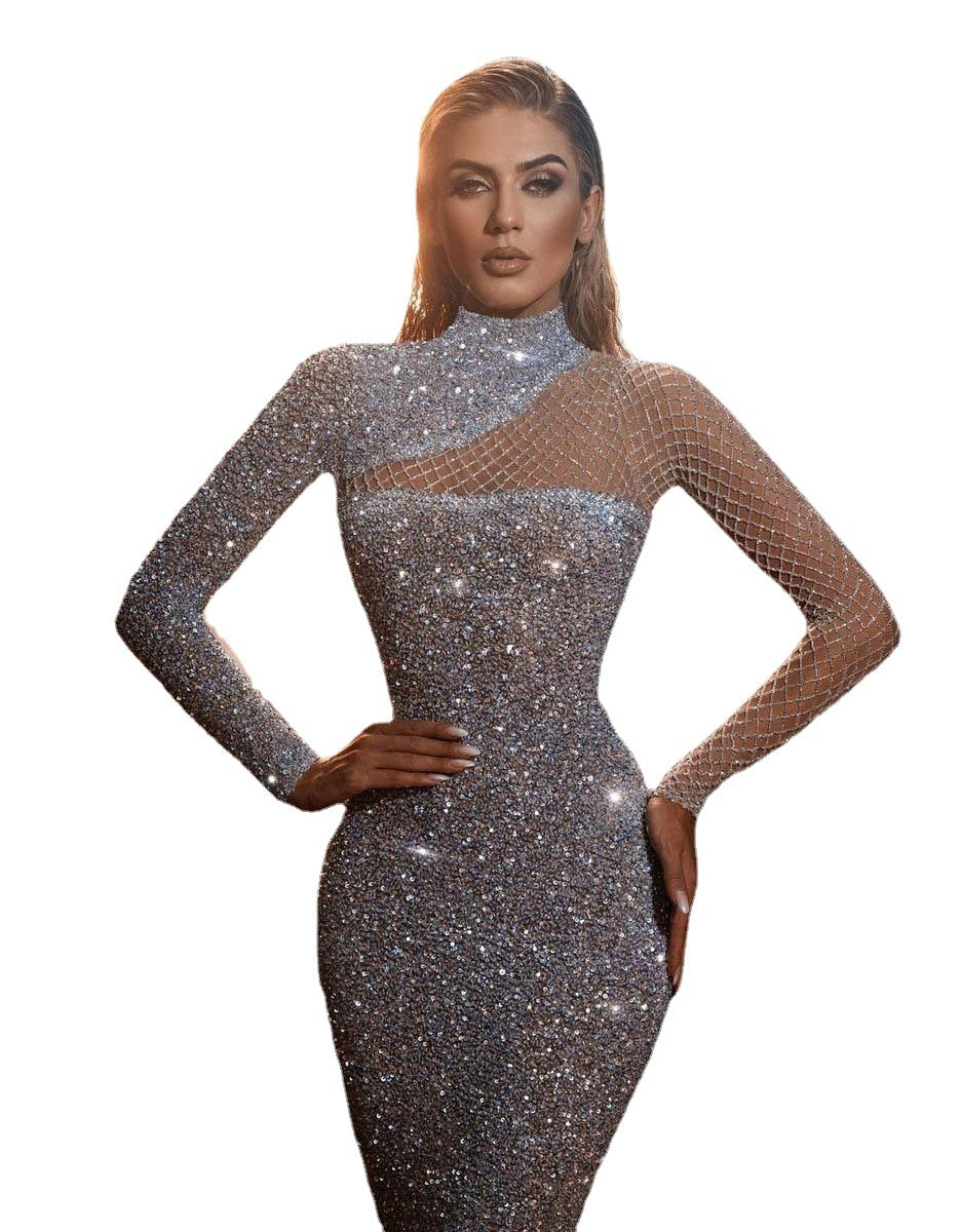 Lune London | Luxurious sequin dress with off-the-shoulder