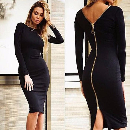 Amarae | Long Sleeve Pencil Dress with Back Zipper