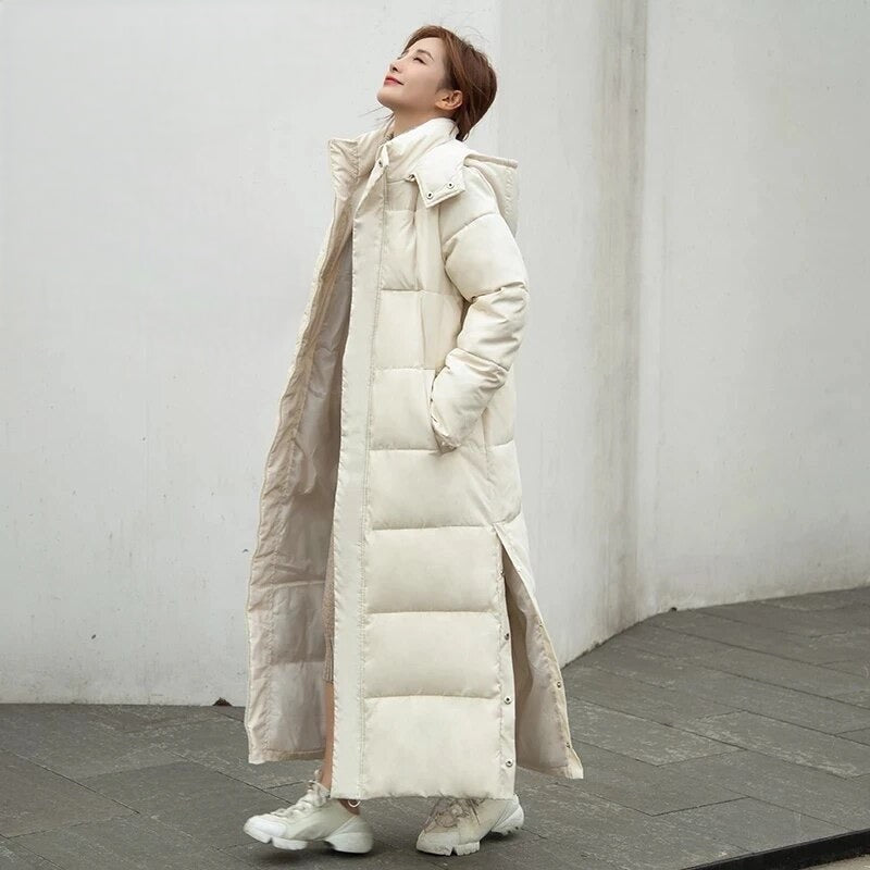 Amarae | Long Quilted Puffer Women's Jacket with Hood
