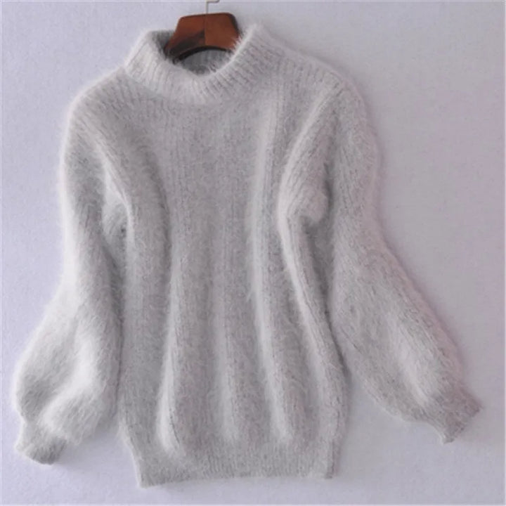 Lune London | Loose Knitted Plain Sweater Vintage Angora Sweater
