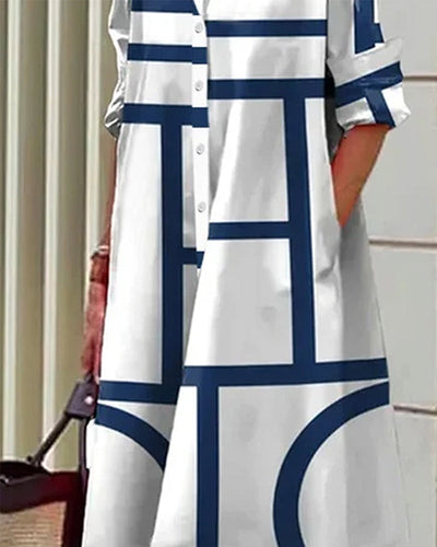 Amarae | Dress with Pockets and Geometric Print