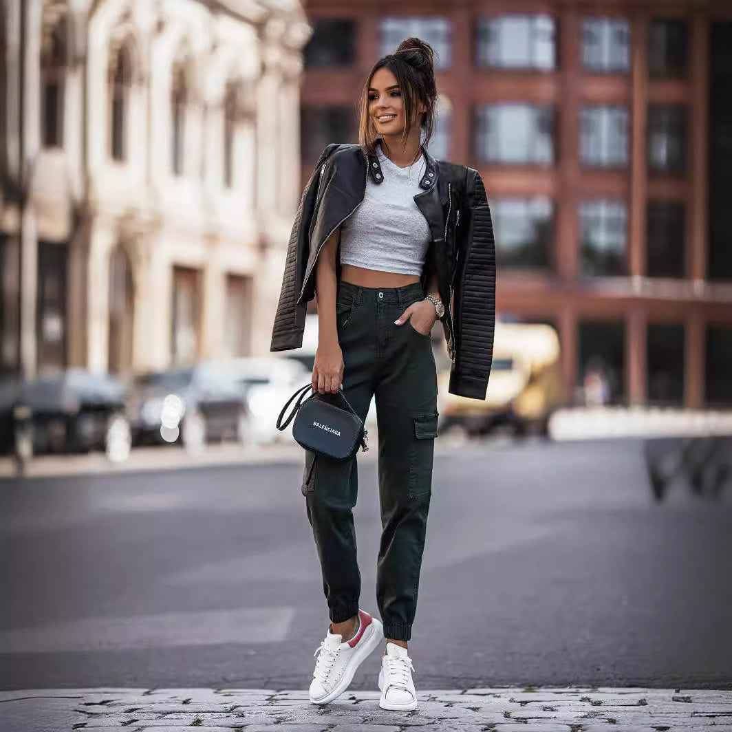 Amarae | Fitted vegan leather jacket for women in black