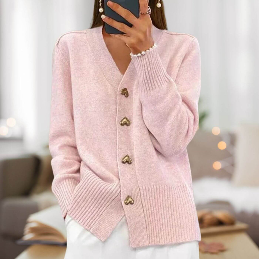Lune London | Stylish cardigan with heart button accents