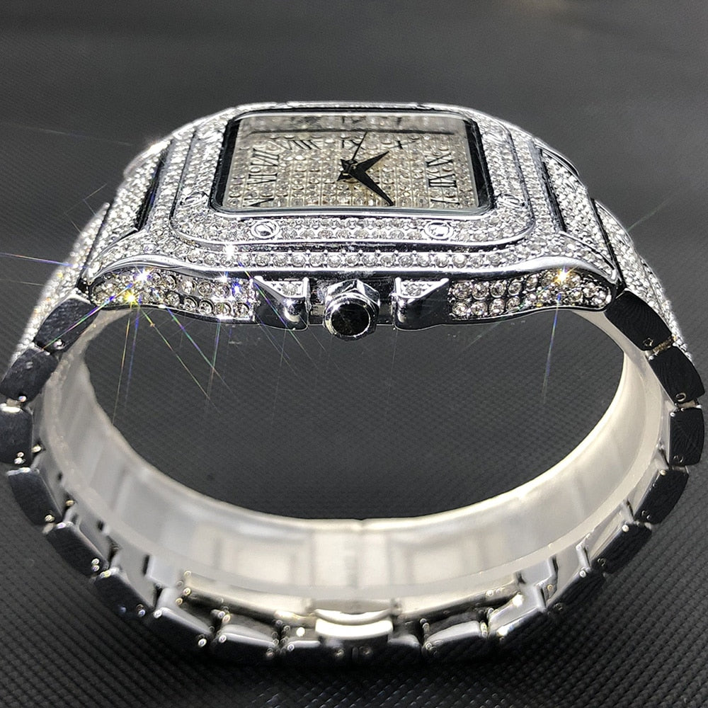 Lune London | MISSFOX Square Watch Ice Out For Men