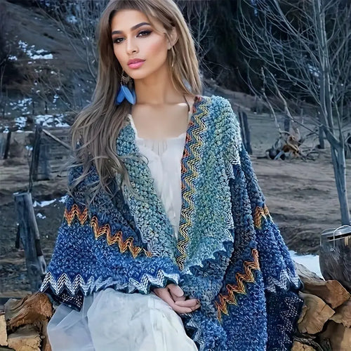 Amarae | Winter Poncho Knit Scarf