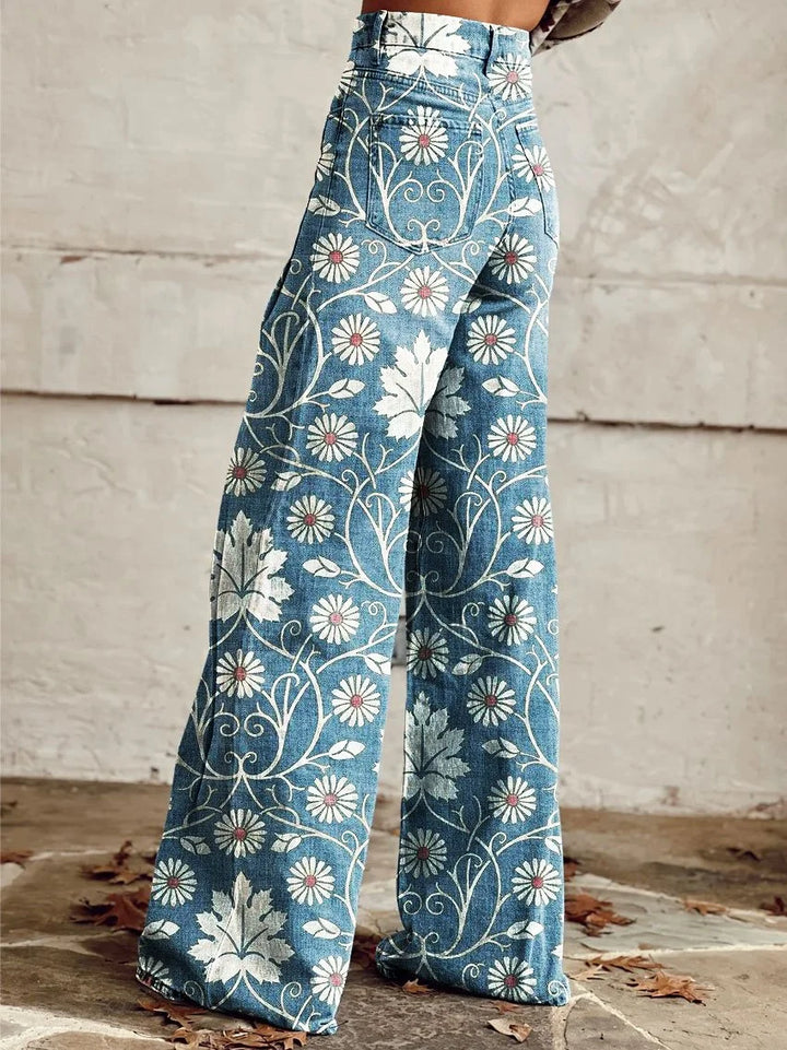 Lune London | Vintage printed wide leg casual pants