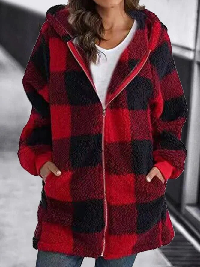 Amarae | Oversized Check Coat Plus Size