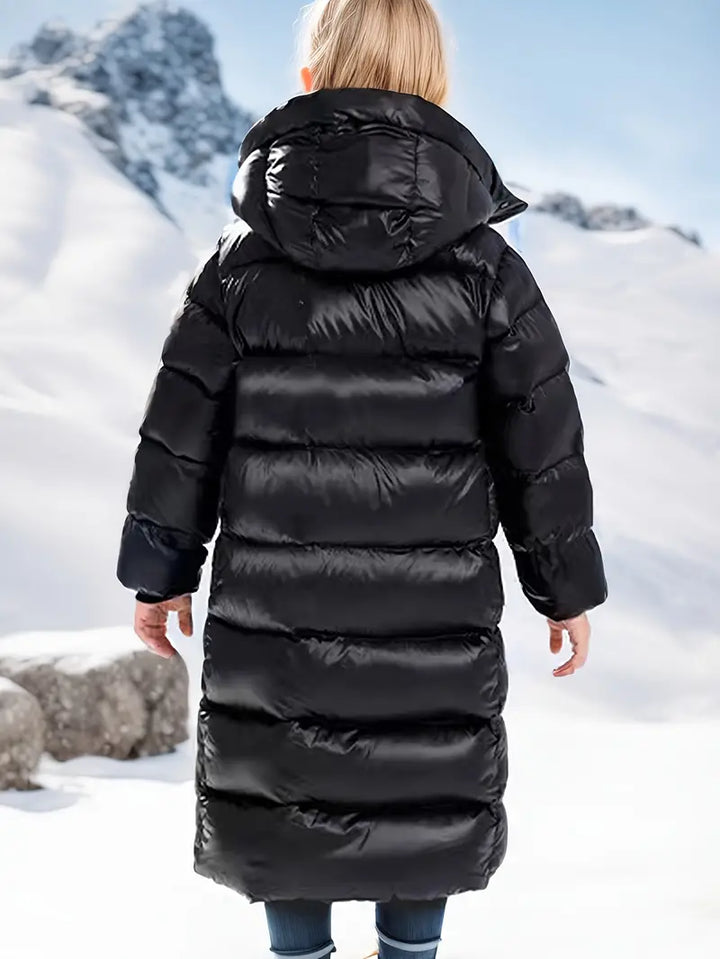 Lune London | Longer Quilted Coat with Hood for Girls Emma