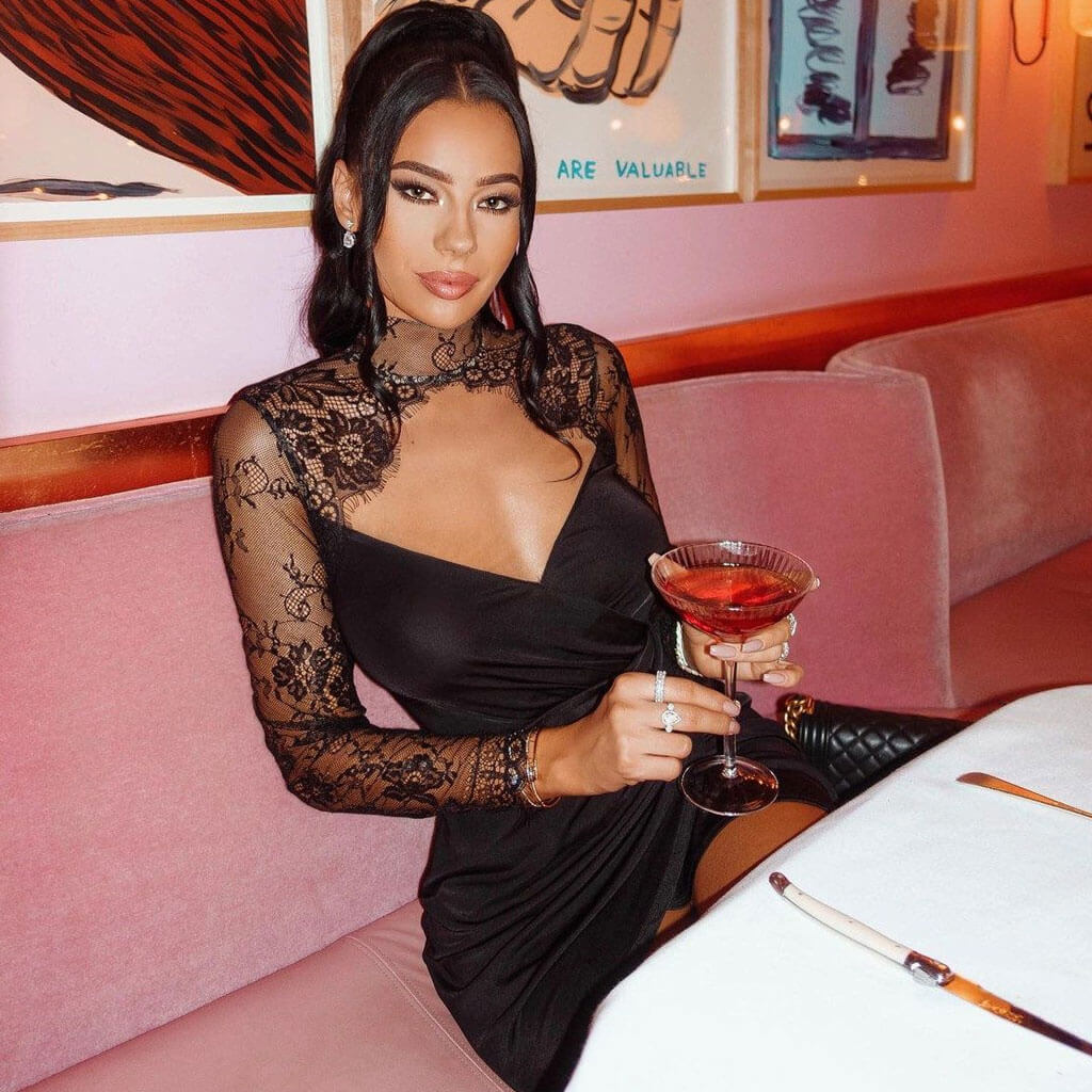 Lune London | Mini Dress with Lace Trim and High Collar