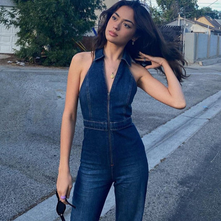 Lune London | Denim Overall with Halter Neck