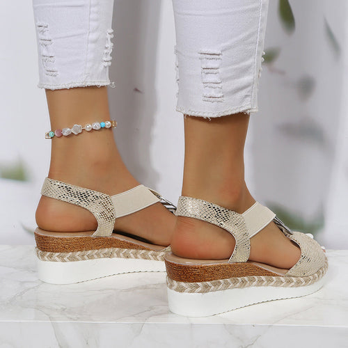 Amarae | Summer Leather Wedge Sandals