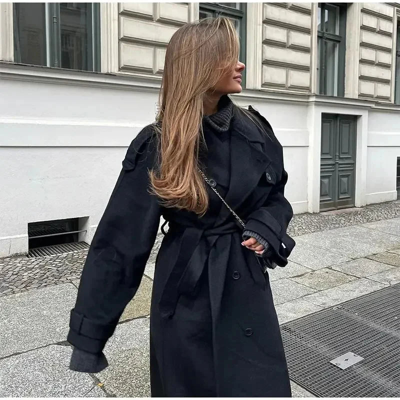 Lune London | Double-Breasted Wool Blend Coat