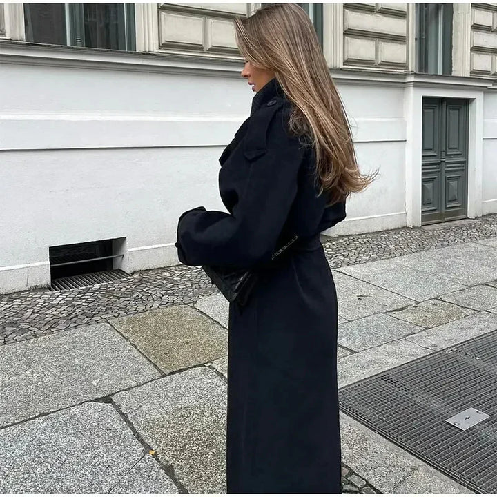 Lune London | Double-Breasted Wool Blend Coat
