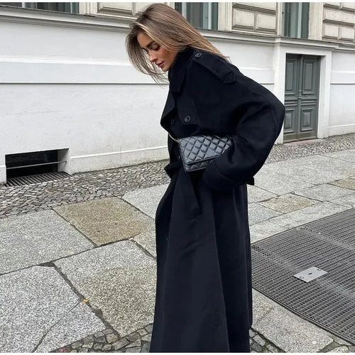 Amarae | Double-Breasted Wool Blend Coat