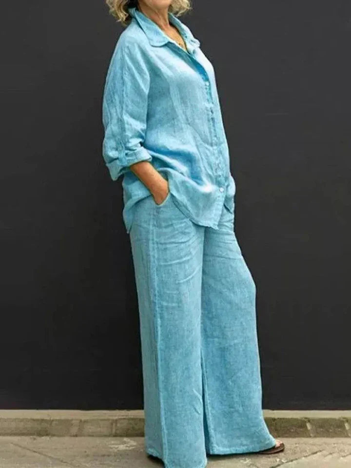 Amarae | Linen Set with Button Placket