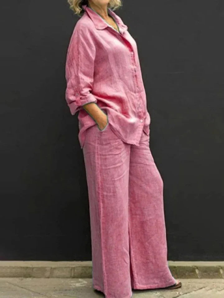 Amarae | Linen Set with Button Placket