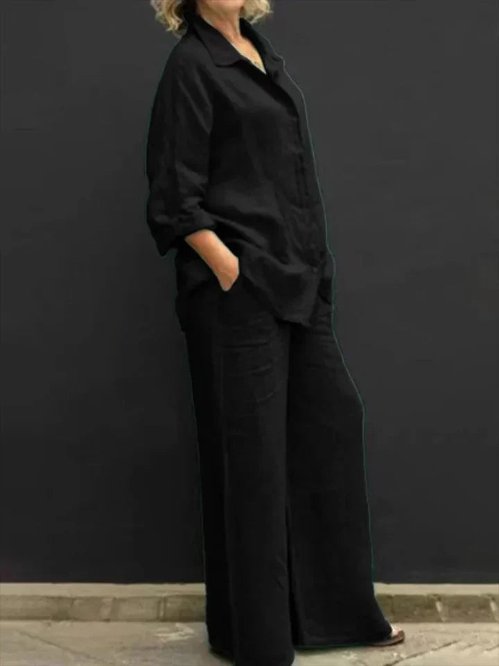 Amarae | Linen Set with Button Placket