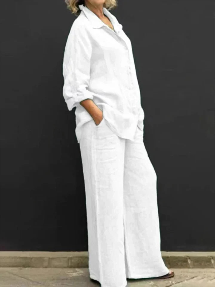 Amarae | Linen Set with Button Placket