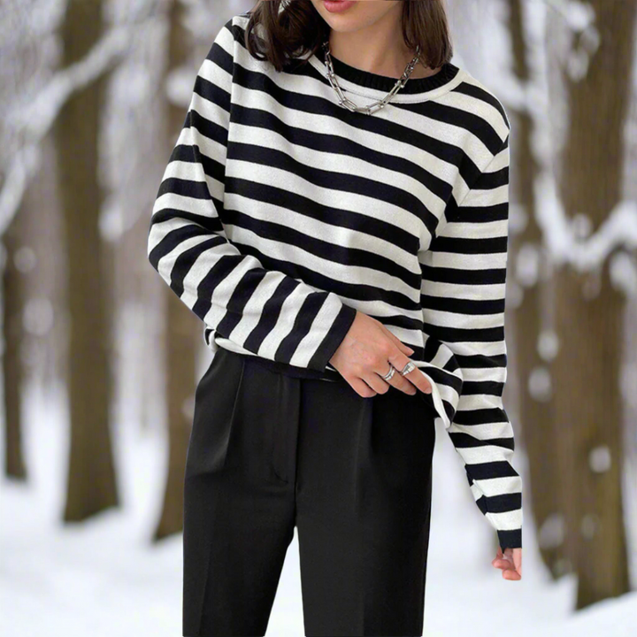 Lune London | Long Sleeve T-Shirt - Striped - Crew Neck - Relaxed Fit