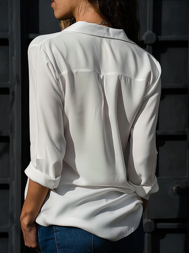 Chic und Stil | Classic Button Placket Blouse with Long Sleeves for Women