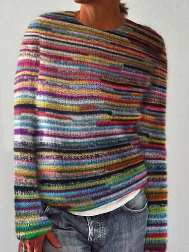 Amarae - Unique striped long sleeve sweater