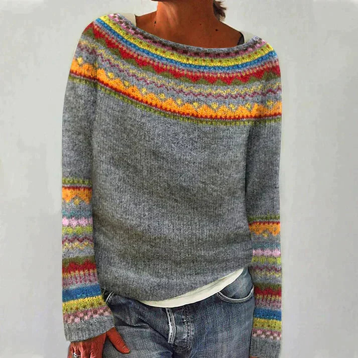 Lune London | Retro Pullover with Long Sleeves and Print