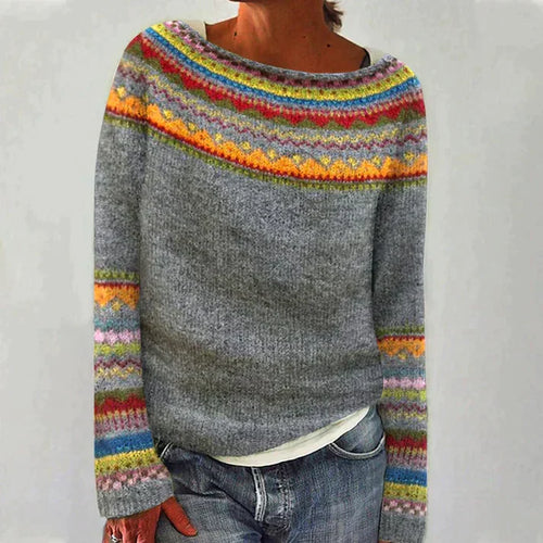 Amarae | Retro Pullover with Long Sleeves and Print