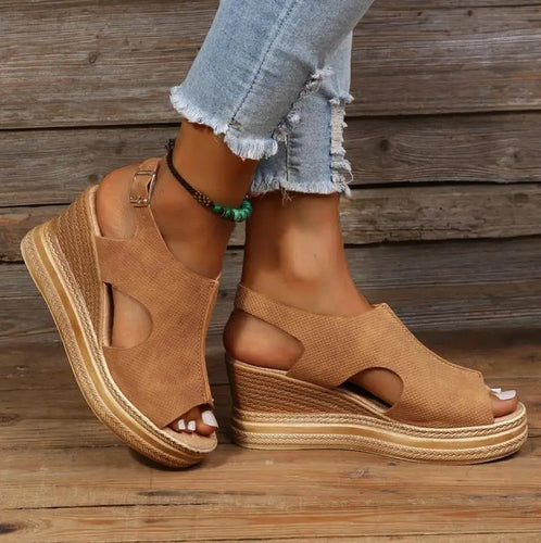 Amarae | Buckle Wedge Sandals