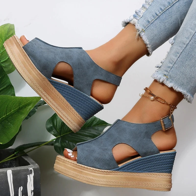 Lune London | Buckle Wedge Sandals
