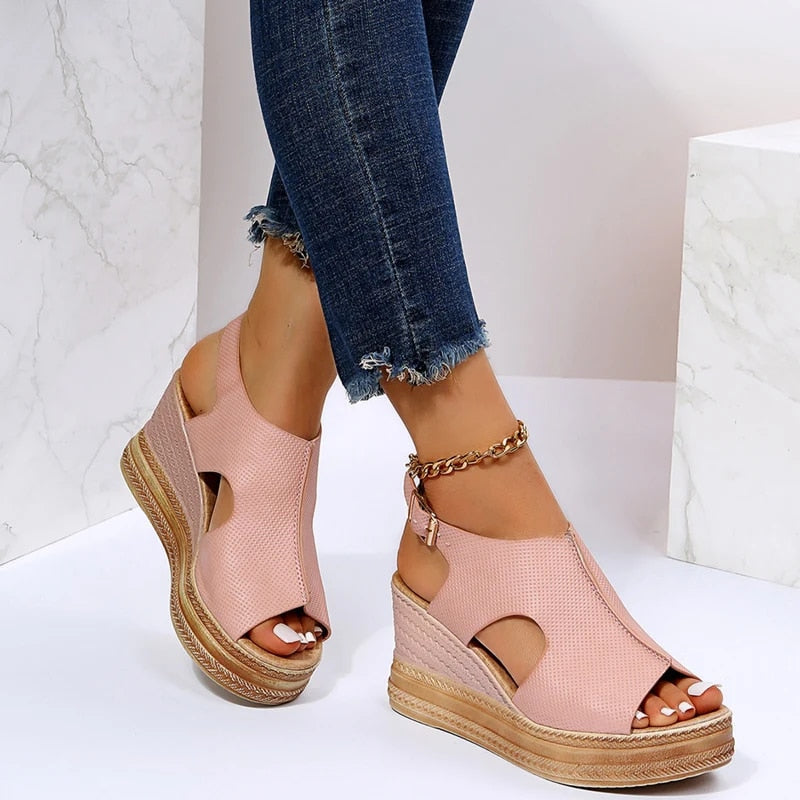 Lune London | Buckle Wedge Sandals