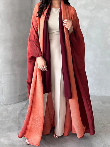Amarae | Trench coat - Oversized Fit - Pleated texture - Scarf collar - Bat sleeves - Full length