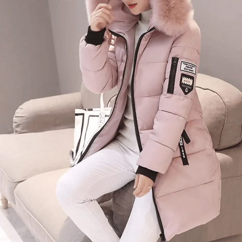 Amarae | Puffer jacket Plus size fit Quilted Faux fur hood Ribbed cuffs