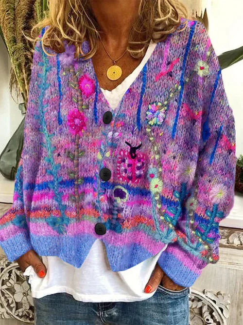 Lune London - Retro cardigan for women - Printed style