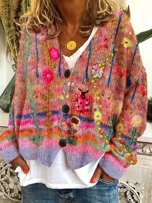 Lune London - Retro cardigan for women - Printed style