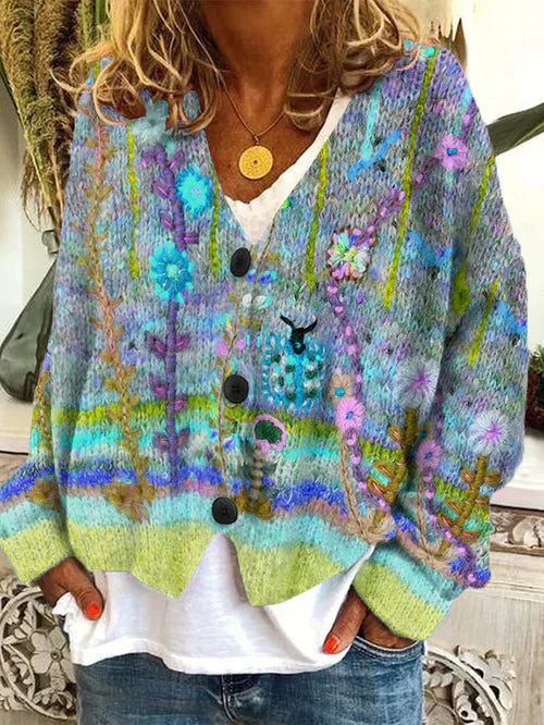 Lune London - Retro cardigan for women - Printed style