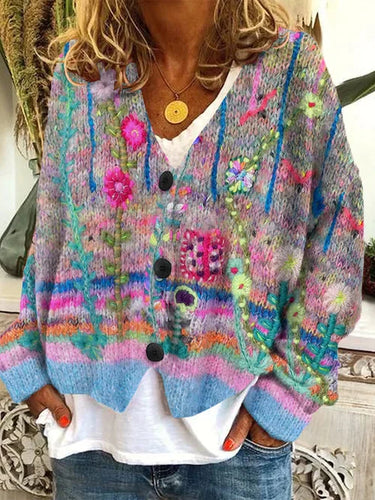 Amarae | Retro Cardigan for Women Printed Style