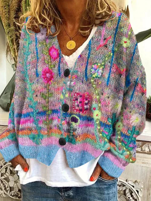 Lune London - Retro cardigan for women - Printed style