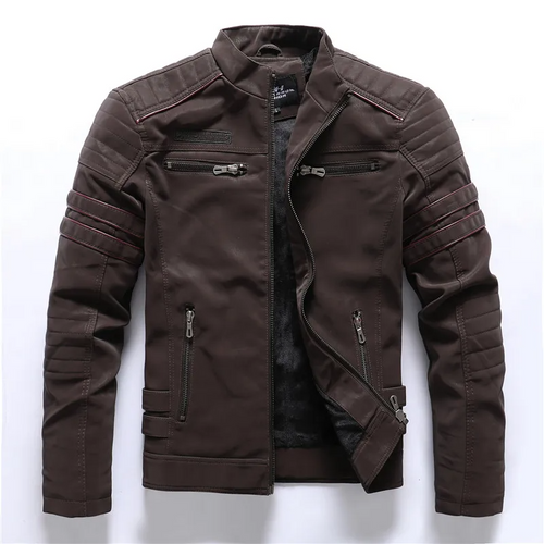 Amarae | Motorcycle jacket - Slim Fit - Fleece lining - Quilted details - Zipper pockets