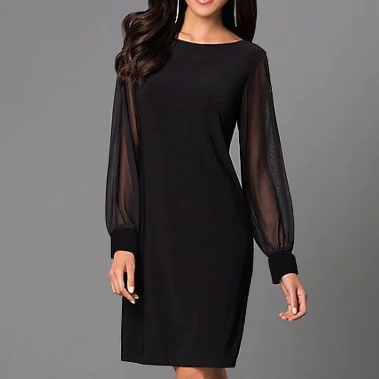 Lune London | Mini Dress with Long Semi-Transparent Sleeves for Women Jozefien