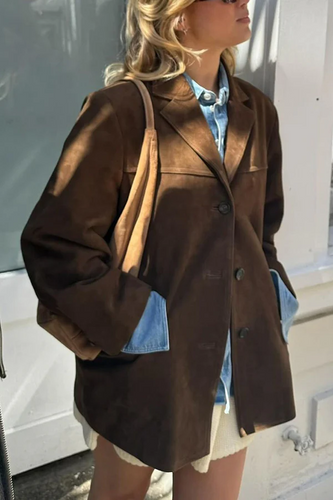 Amarae | Vintage long sleeve women's jacket with lapel collar and buttons