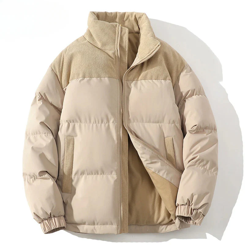 Lune London | Puffer Jacket - Quilted Lining - Corduroy Seam - Hip Length - Elastic Cuffs