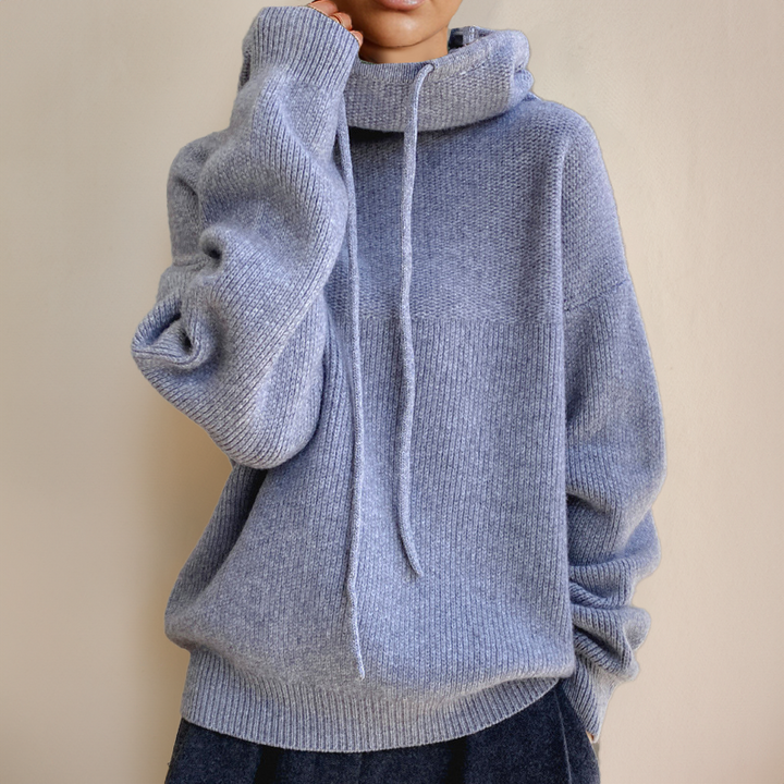 Amarae | Hoodie - Oversized women's pullover with stand-up collar