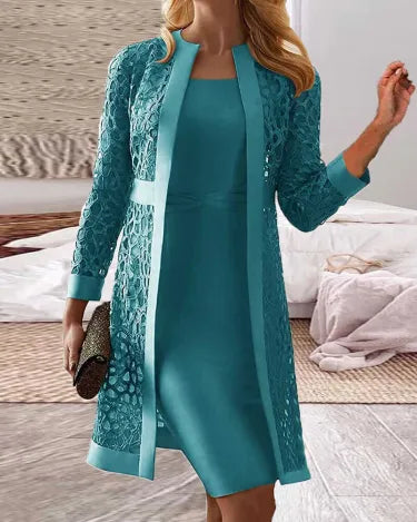 Amarae | Women's Lace Cardigan Dress 2 Piece Set
