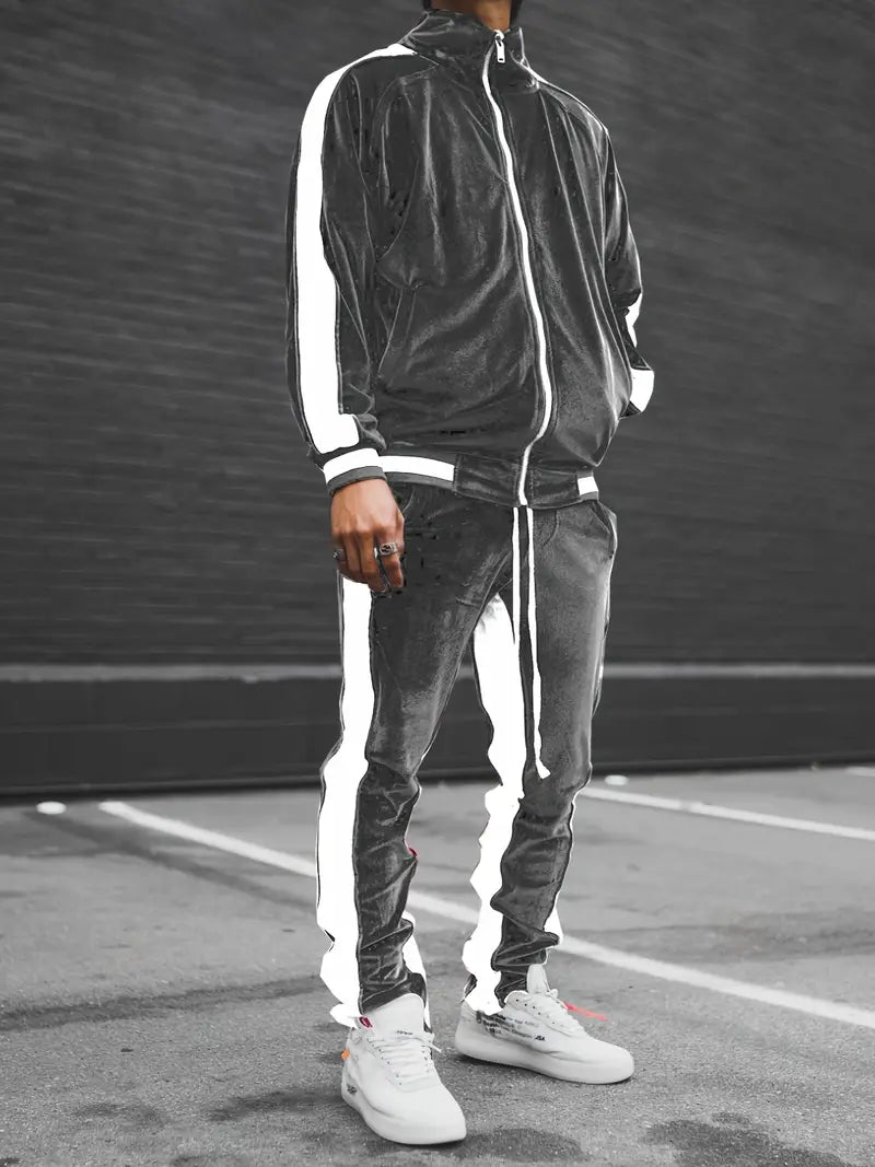 Lune London | Classic Velvet Tracksuit with Full Zip for Men