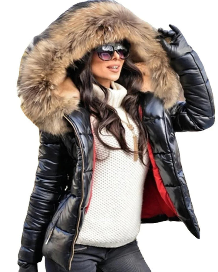 Amarae - Paris - Elegant jacket with faux fur lining, hood and collar