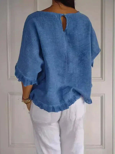 Amarae | Linen shirt with ruffle