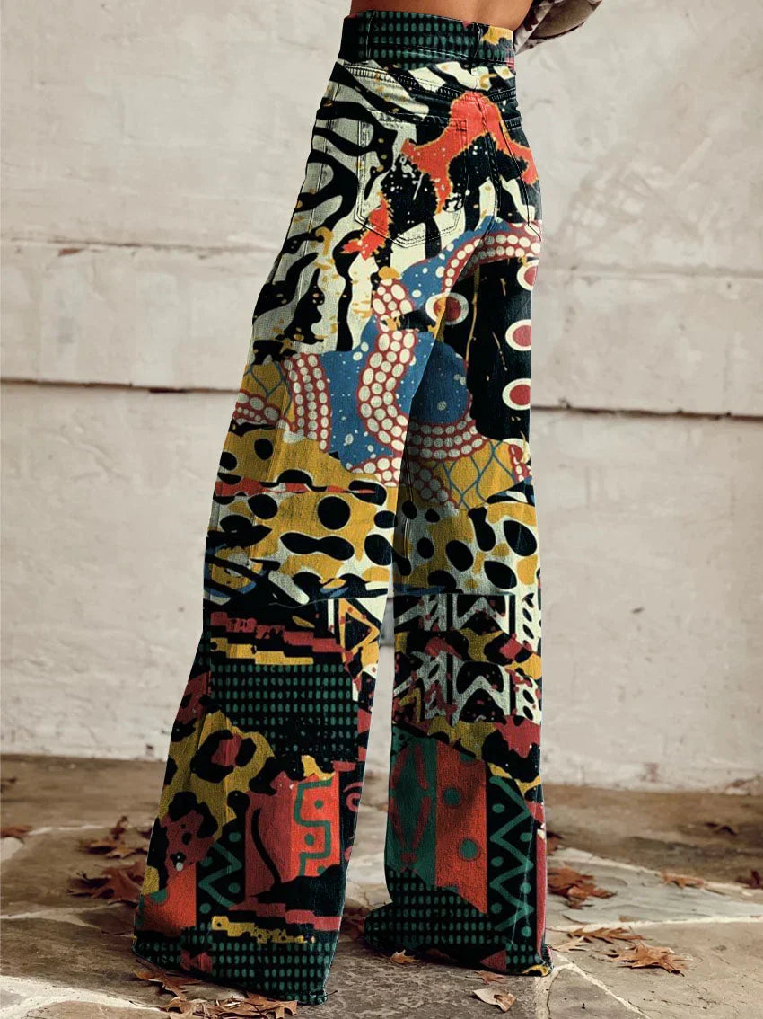 Lune London | Wide Leg Printed Trousers