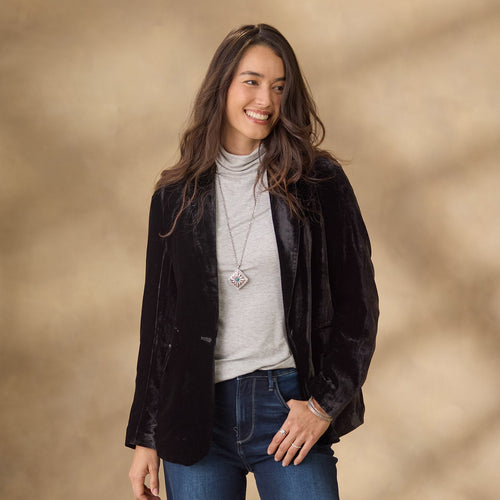 Amarae | Embroidered Velvet Autumn Jacket