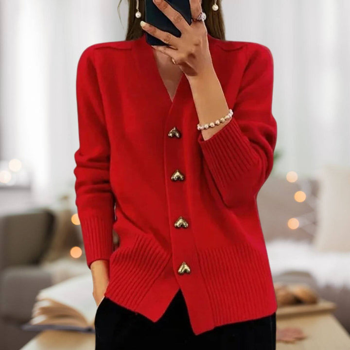 Lune London | Stylish cardigan with heart button accents